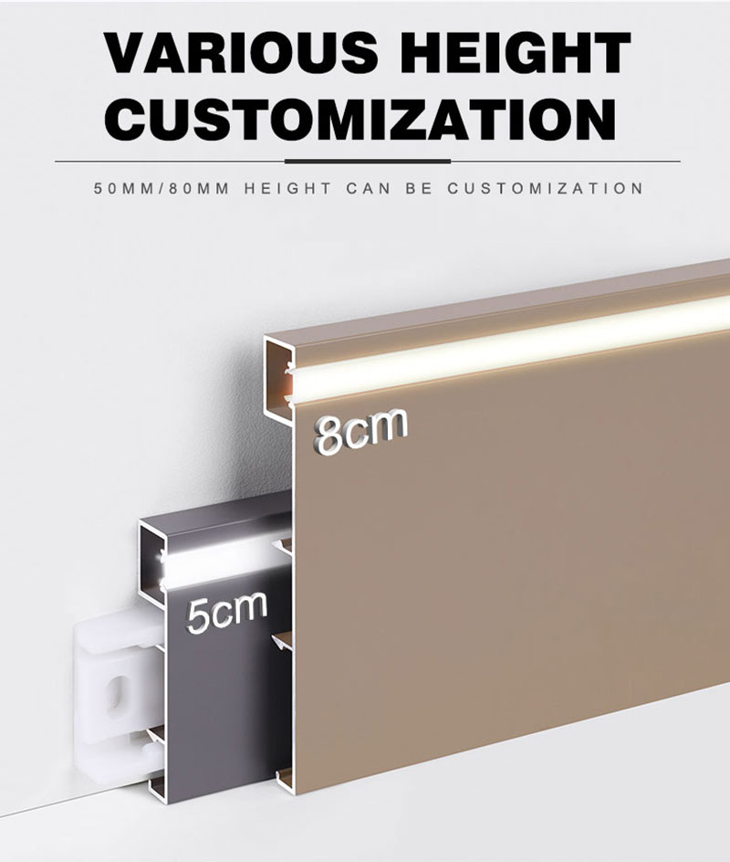 Modern Style metal skirting Rodapé metálico estilo moderno