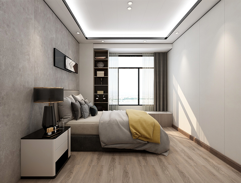 Pisos de pranchas de vinil com apar&ecirc;ncia de madeira &agrave; prova de som