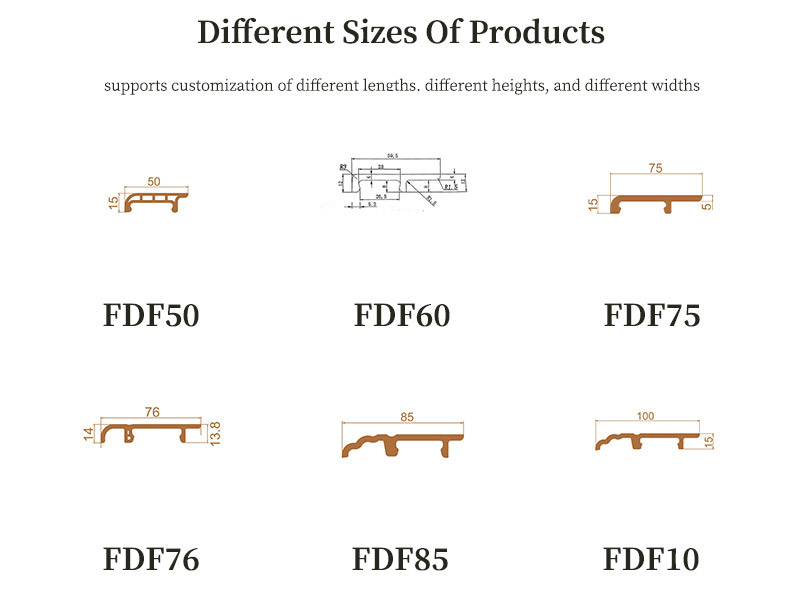 Rodap&eacute; de parede de PVC de v&aacute;rios tamanhos