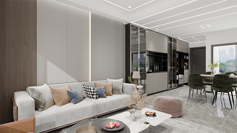 Pain&eacute;is de parede interiores de PVC de formatos diferentes