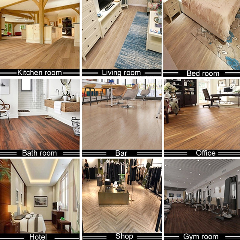 Pisos internos de pranchas de vinil com apar&ecirc;ncia de madeira