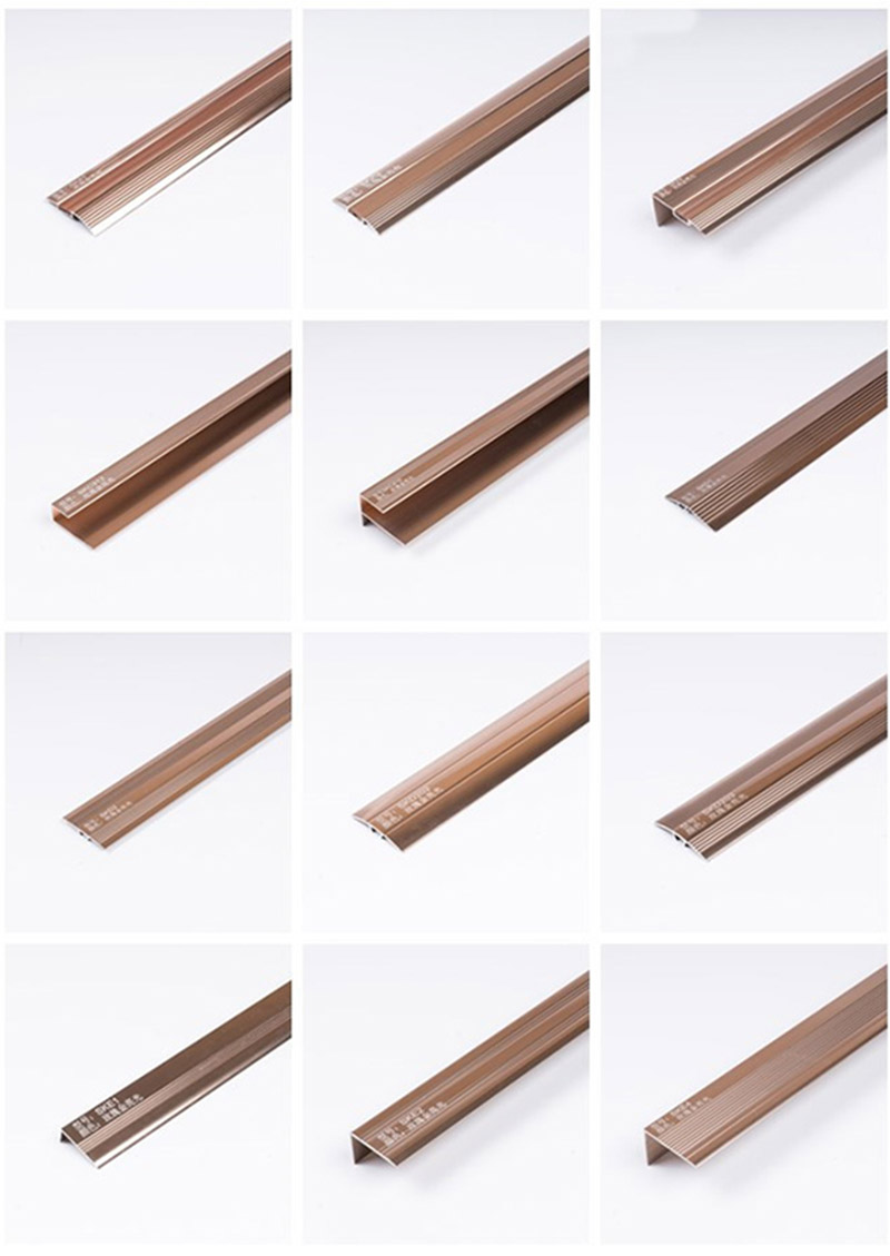 V&aacute;rios tamanhos de tiras de transi&ccedil;&atilde;o de ladrilho para ladrilho