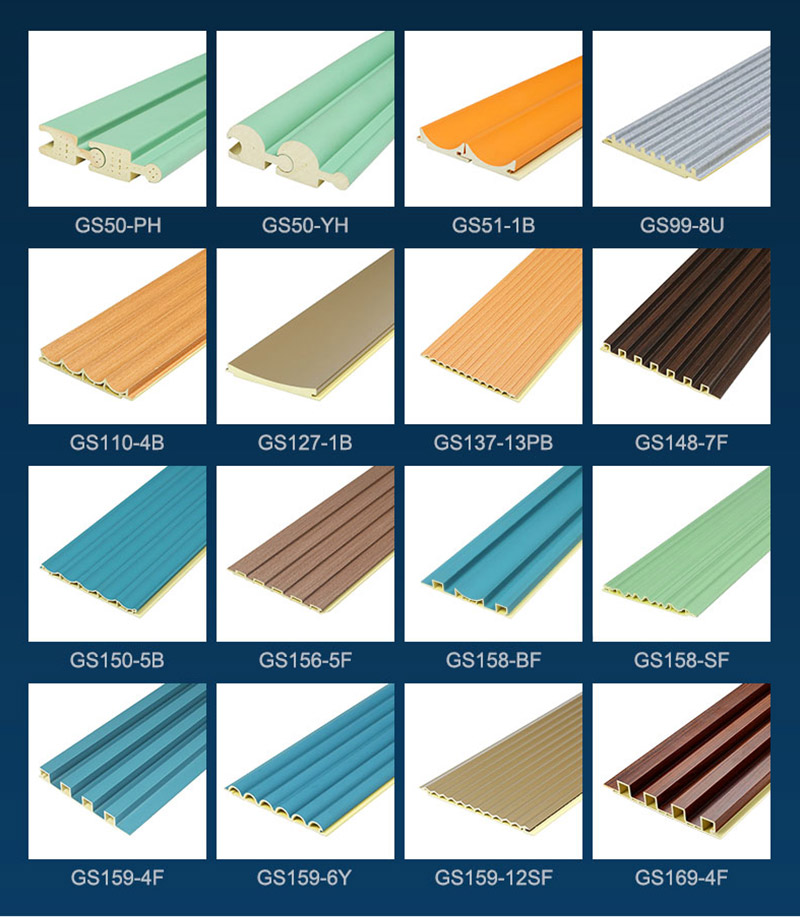 V&aacute;rios tamanhos de pain&eacute;is de parede canelados WPC