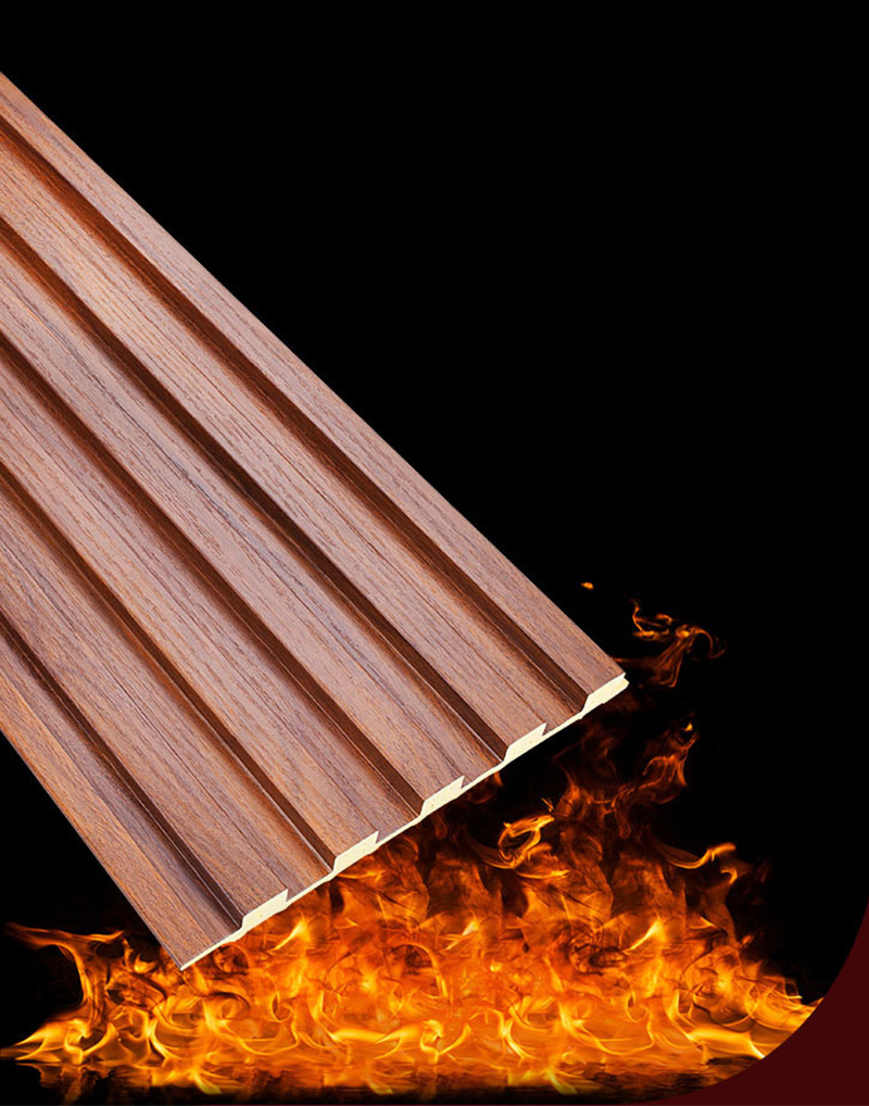 Painel canelado de madeira &agrave; prova de fogo