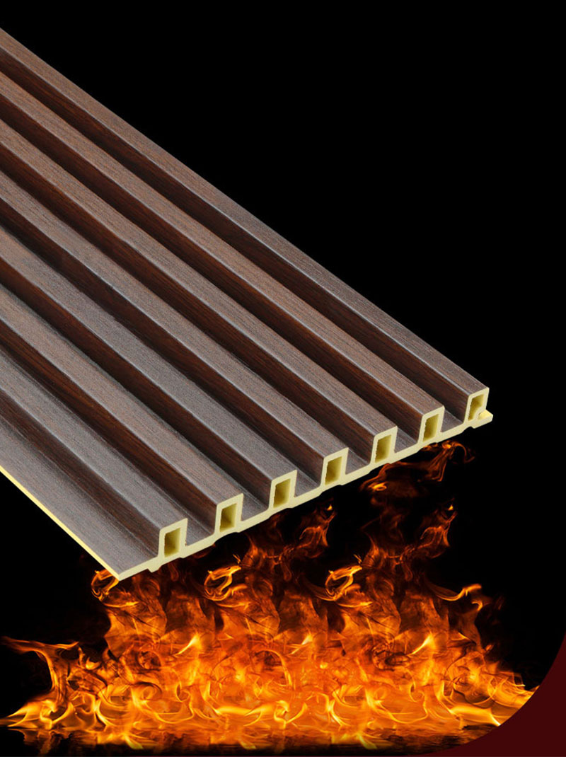 Painel de parede canelado WPC &agrave; prova de fogo