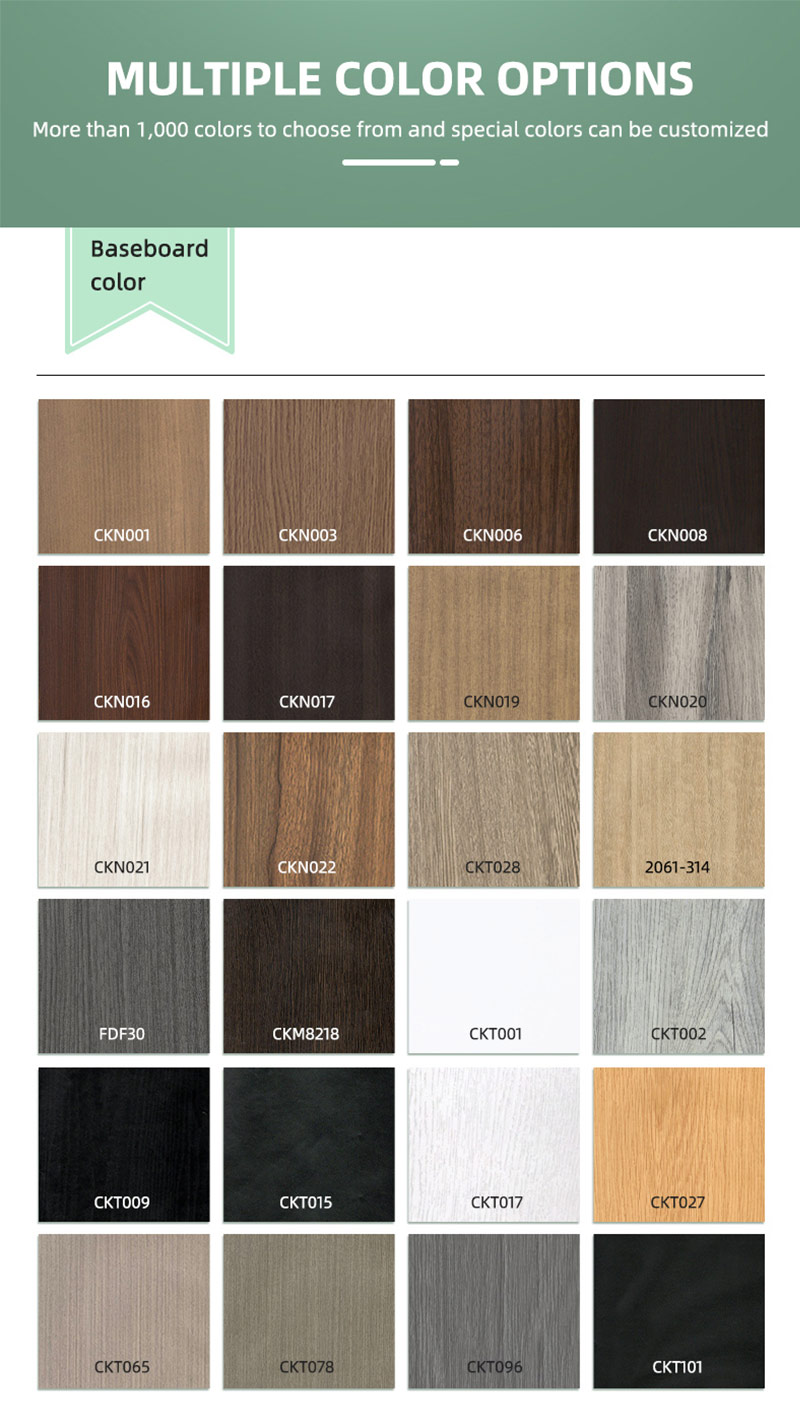 Op&ccedil;&otilde;es de cores do rodap&eacute; em PVC