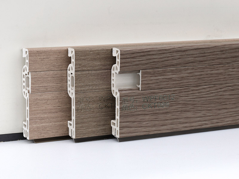 Rodap&eacute; de prego oculto WPC de 60 * 12 mm