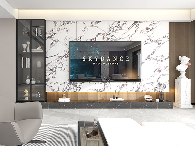 Folha de m&aacute;rmore revestida com UV