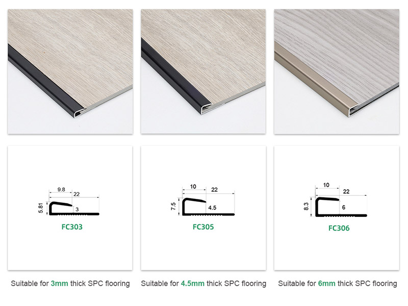 Acabamento met&aacute;lico para piso em canal C