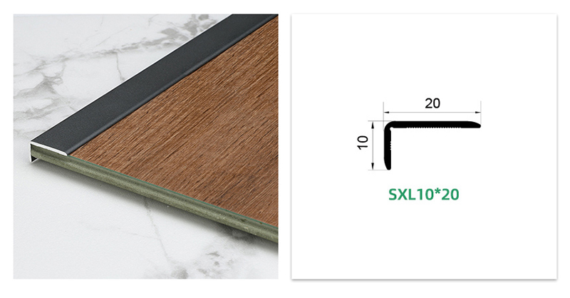 Faixa de prote&ccedil;&atilde;o de borda de piso de alum&iacute;nio em forma de L