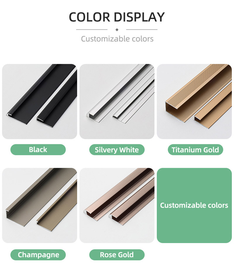 Acabamento de borda de piso de alum&iacute;nio com canal C