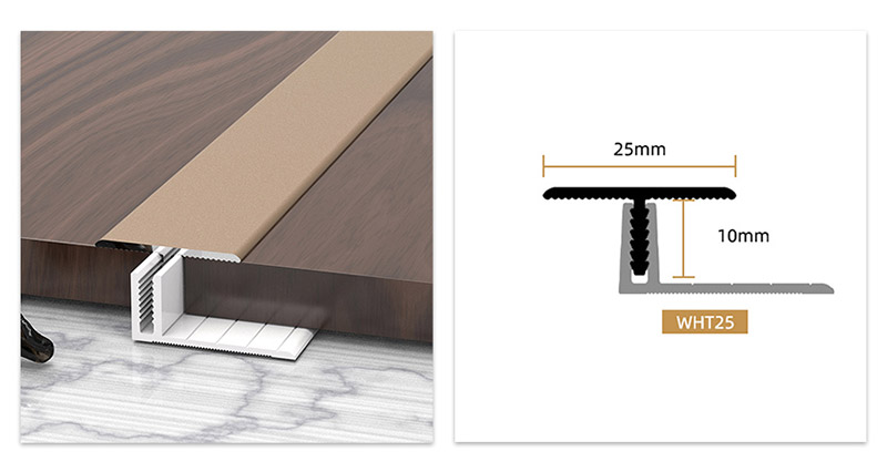 Molduras de piso de liga de alum&iacute;nio em forma de T