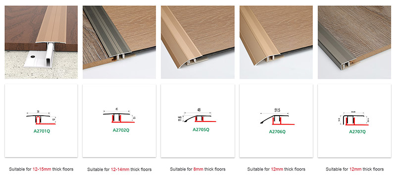 Perfil final de alum&iacute;nio para piso laminado