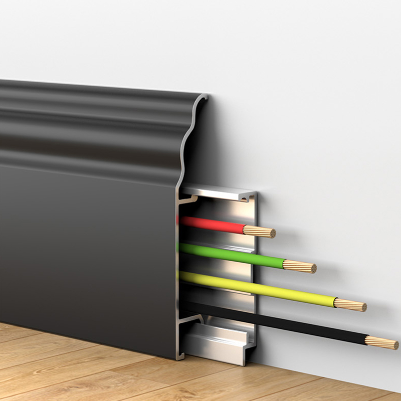 Rodapé em liga de alumínio estilo francês 50 * 12 mm