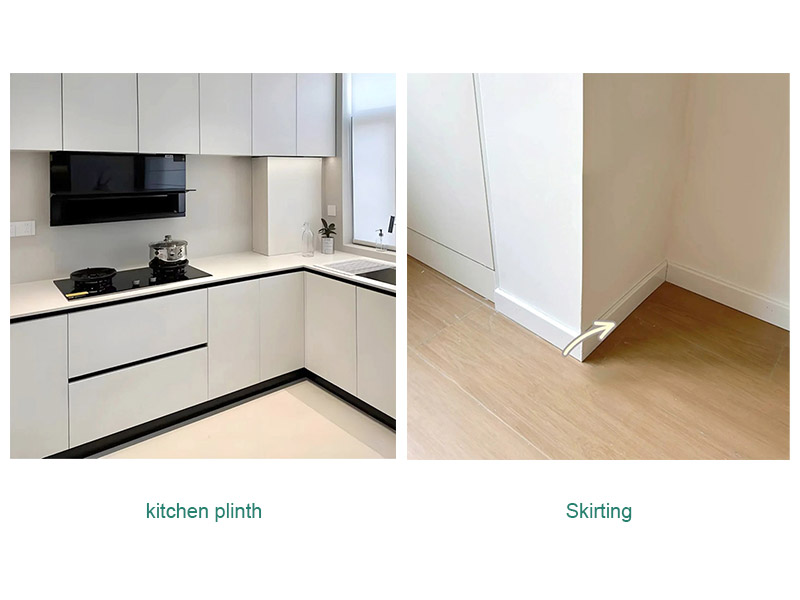 Qual é a diferença entre um pedestal de cozinha e um rodapé?