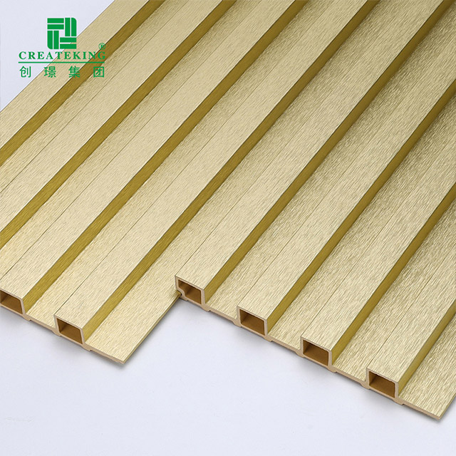 Painel de parede canelado dourado metálico de 155 * 17 mm