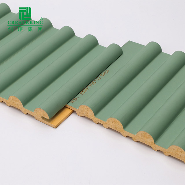 Painel de parede sólido semi-redondo externo de PVC de 156 * 12,8 mm