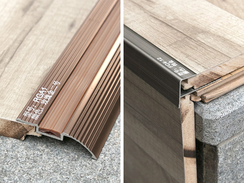 Tiras de nariz de escada em liga de alum&iacute;nio