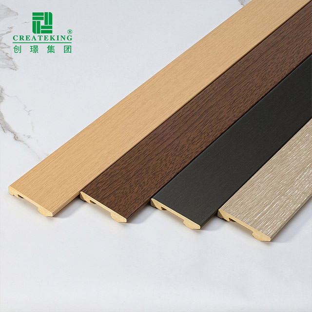 Rodapé com clipe de PVC sólido de 60 * 12 mm