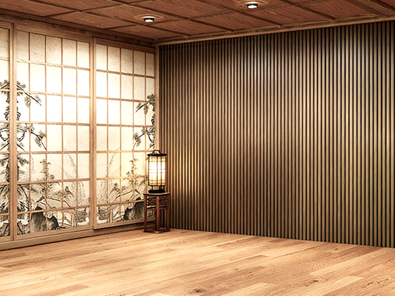 Pain&eacute;is canelados de madeira maci&ccedil;a