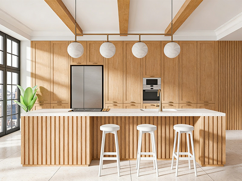 pain&eacute;is de parede WPC para cozinha