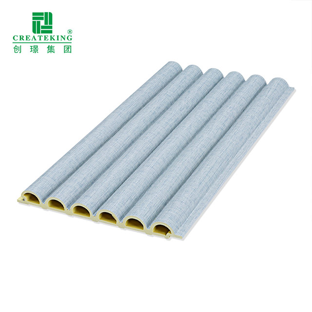 Painel de parede WPC com design semicírculo de 158 * 15 mm