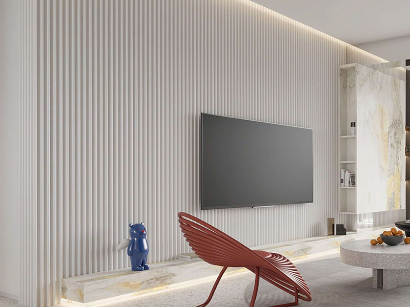 Transforme sua sala de estar com painéis de parede canelados em PVC