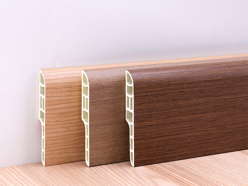 rodap&eacute; de l&aacute;pis de PVC de 70 * 12 mm