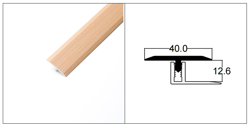 Tiras de borda de piso em PVC em forma de T