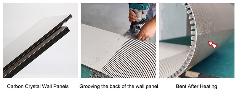 Pain&eacute;is de parede de cristal de carbono de superf&iacute;cie plana ou imita&ccedil;&atilde;o de m&aacute;rmore