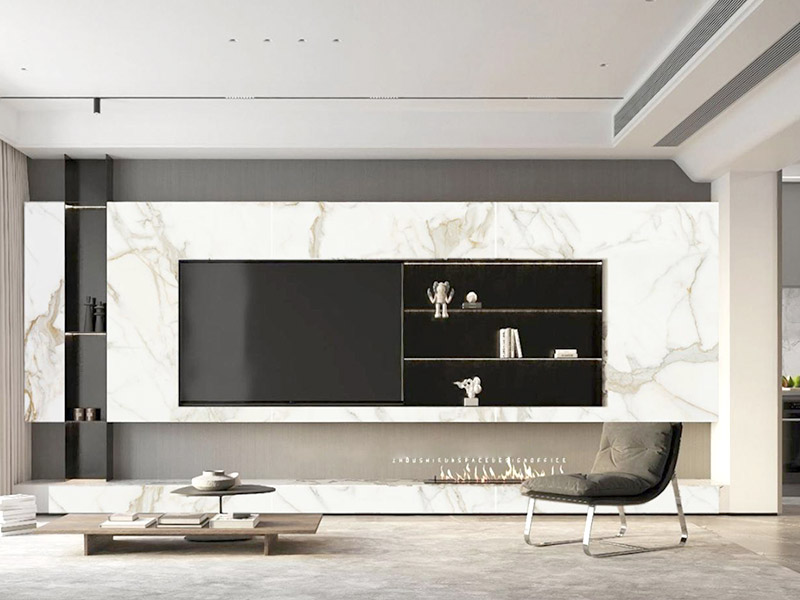 Pain&eacute;is de parede em m&aacute;rmore PVC