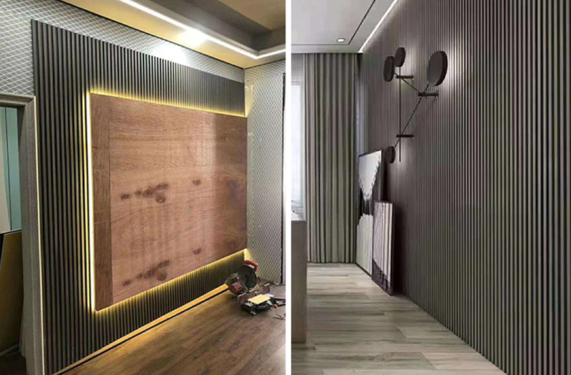 interior do painel de parede wpc