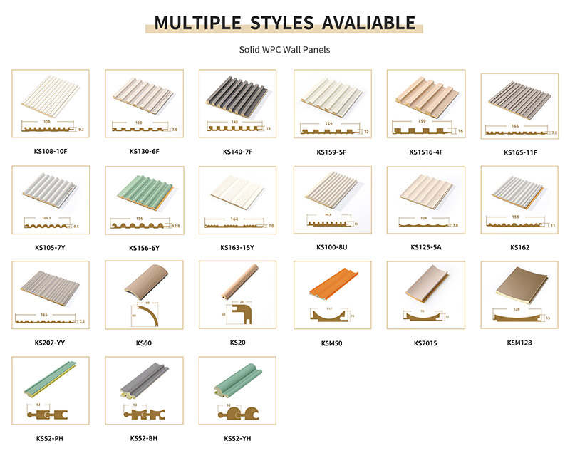 Painel de parede WPC s&oacute;lido