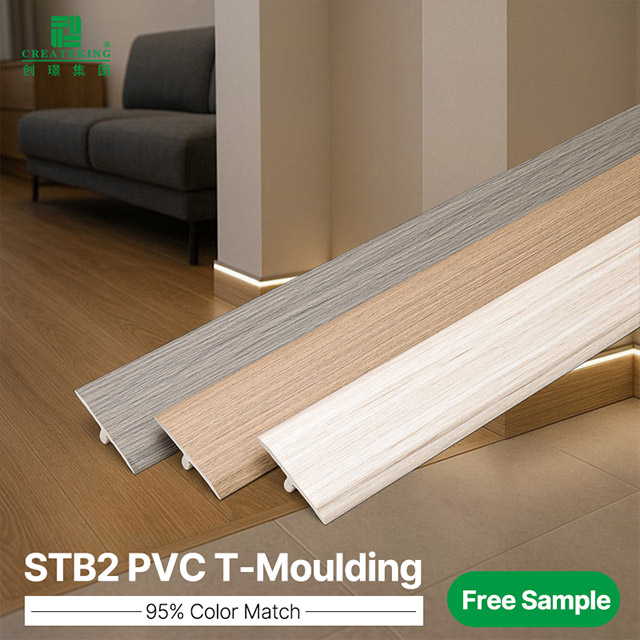 Faixa de transição de piso em forma de T de PVC de 40 * 7,5 mm