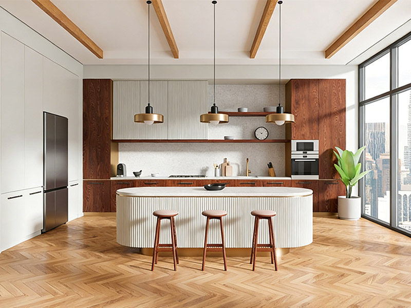 pain&eacute;is de parede WPC para cozinha