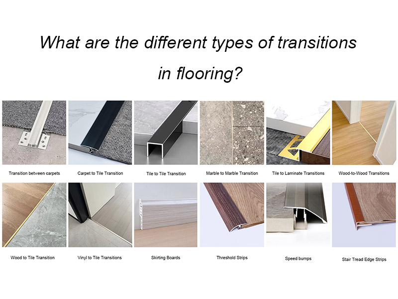 Quais são os diferentes tipos de transições no piso?