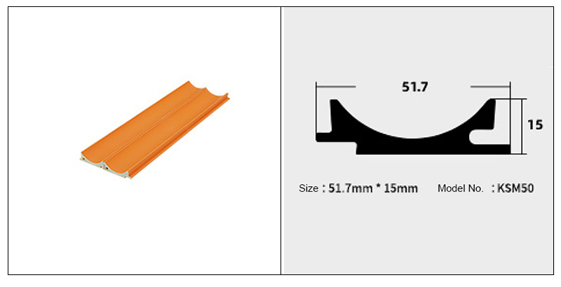 pain&eacute;is de parede canelados de PVC de arco interno de 51,7 * 15 mm