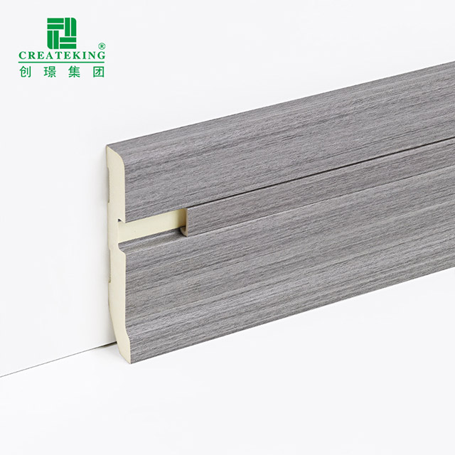 75*15mm PVC escondido prego rodapé sólido