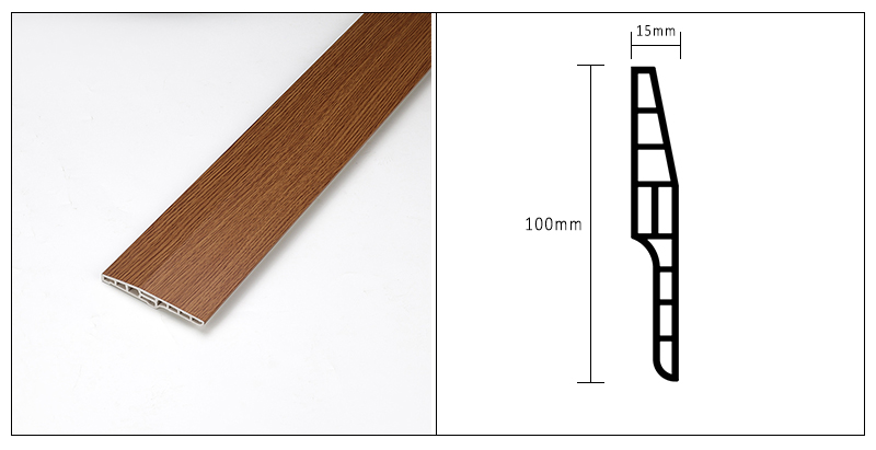 Rodap&eacute; de PVC oco chanfrado 100*15mm