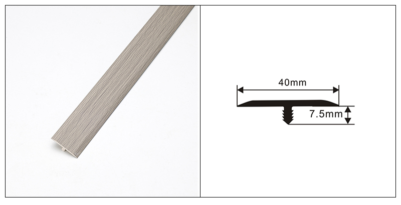 Faixa de transi&ccedil;&atilde;o de piso em forma de T de PVC de 40 * 7,5 mm