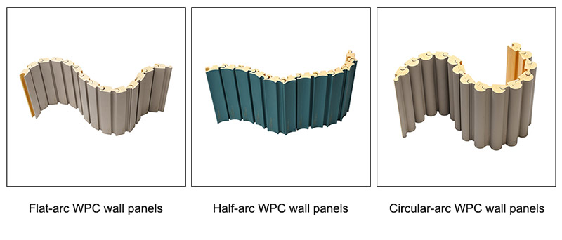 Pain&eacute;is de parede de tira WPC segmentados