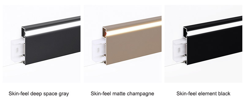 Rodap&eacute; em liga de alum&iacute;nio LED de 80 * 9 mm