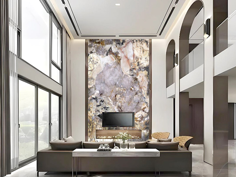 Pain&eacute;is de parede em m&aacute;rmore PVC