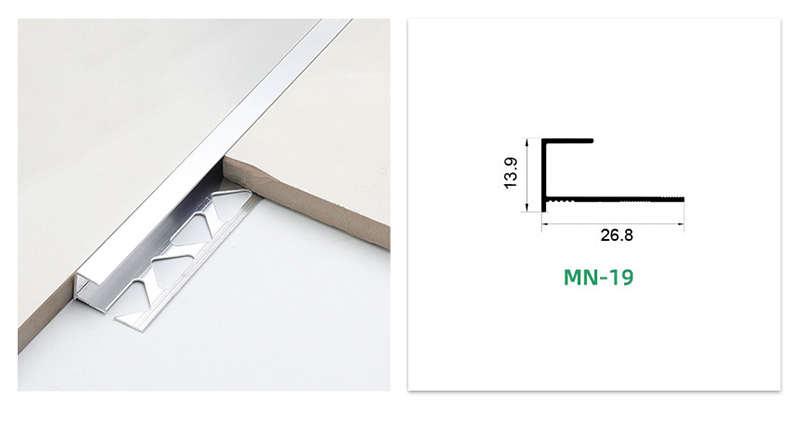 Acabamento de borda de ladrilho em forma de C