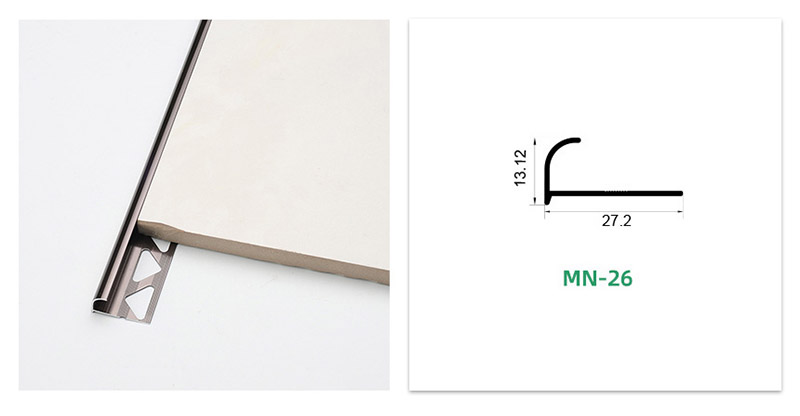 Guarni&ccedil;&atilde;o de azulejo curvo em liga de alum&iacute;nio