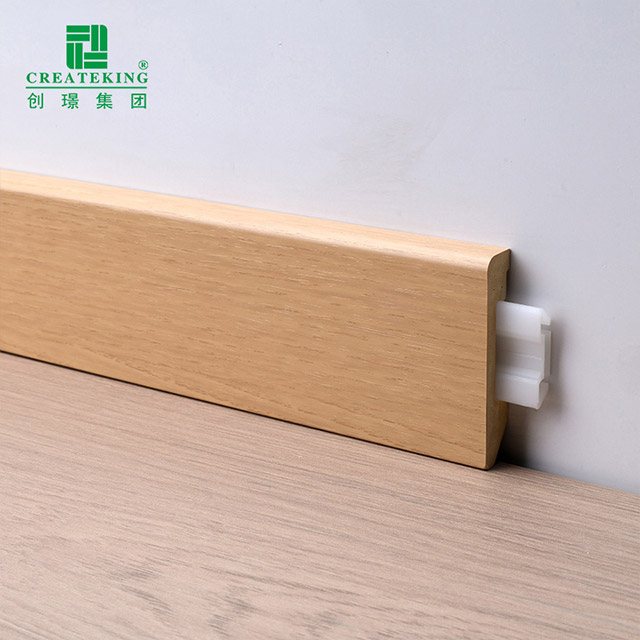 Rodapé com clipe de PVC sólido de 60 * 12 mm