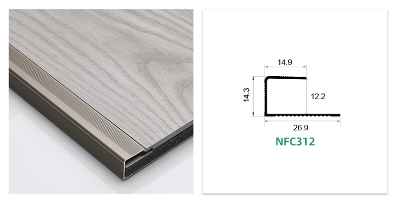 Tira de borda de piso de liga de alum&iacute;nio em forma de C