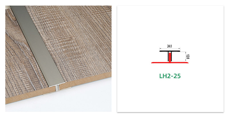 Faixa de transi&ccedil;&atilde;o para moldagem em T de alum&iacute;nio