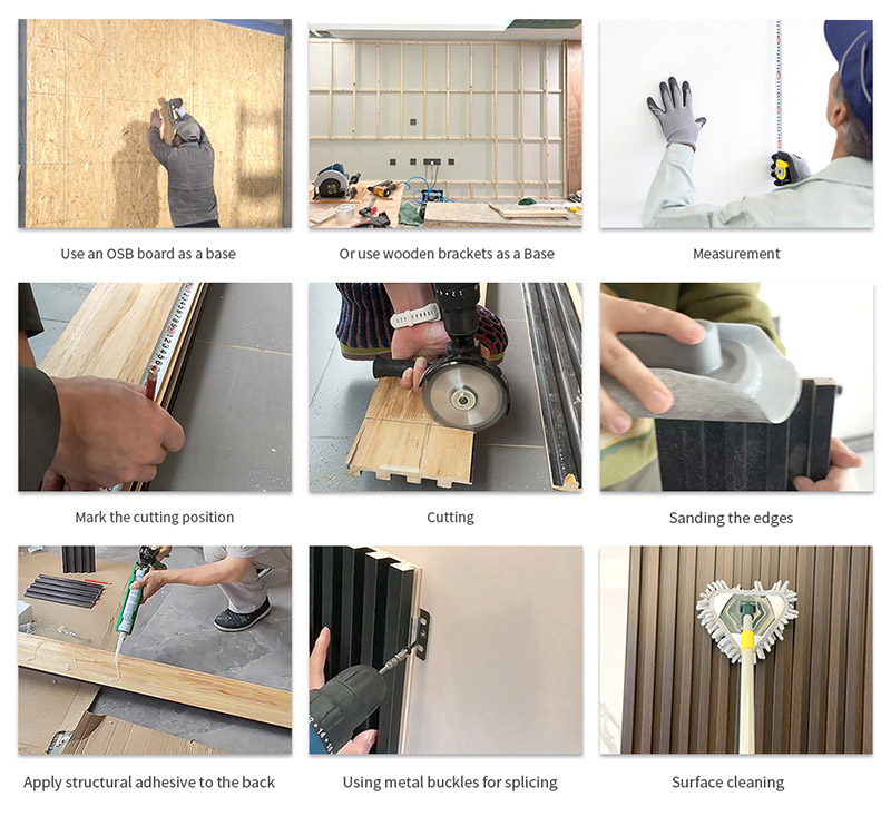 Etapas de instala&ccedil;&atilde;o do painel de parede s&oacute;lida