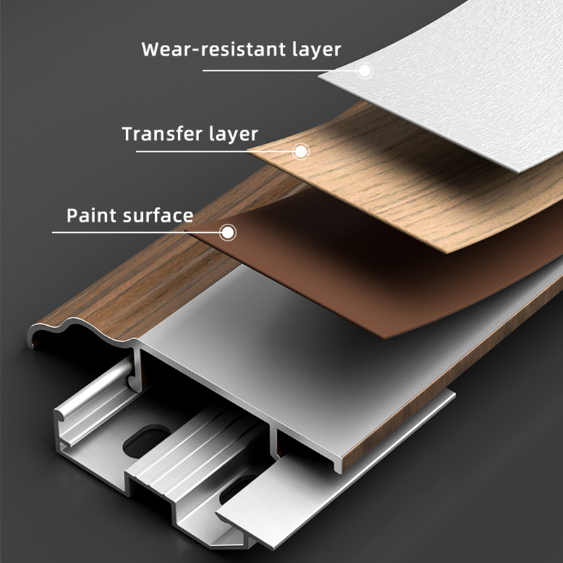 Rodapé em liga de alumínio estilo francês 50 * 12 mm